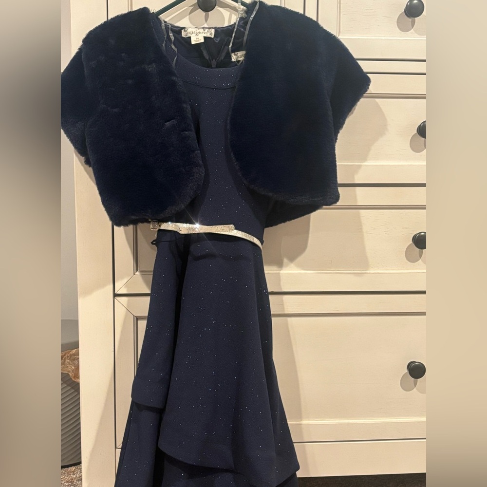 Too small for me but beautiful blue formal dress